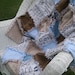 Rag Quilt French Blue and Latte Minky Jungle Theme Baby Gift Ready To Ship