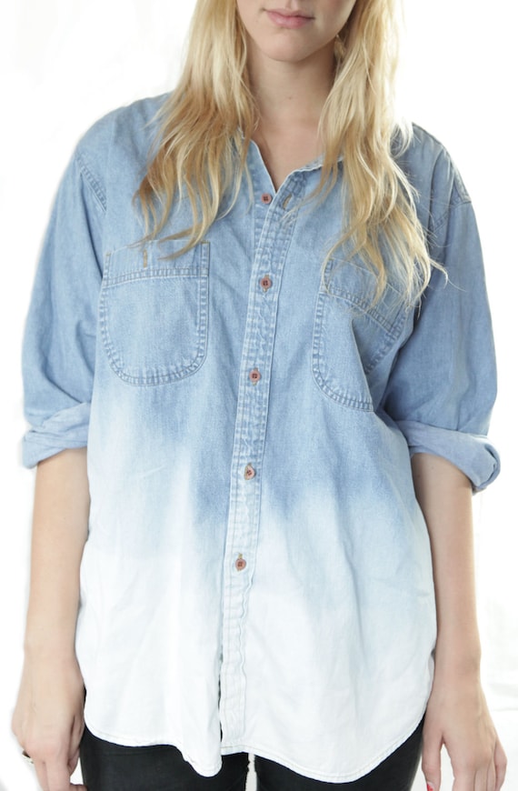 dip dye denim shirt