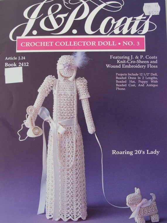 Vintage J. & P. Coats Crochet Collector Doll No. 3 Roaring