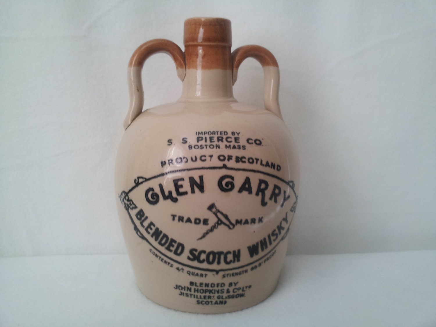 Vintage Glen Garry Scotch Whiskey Jug Crock Scotland