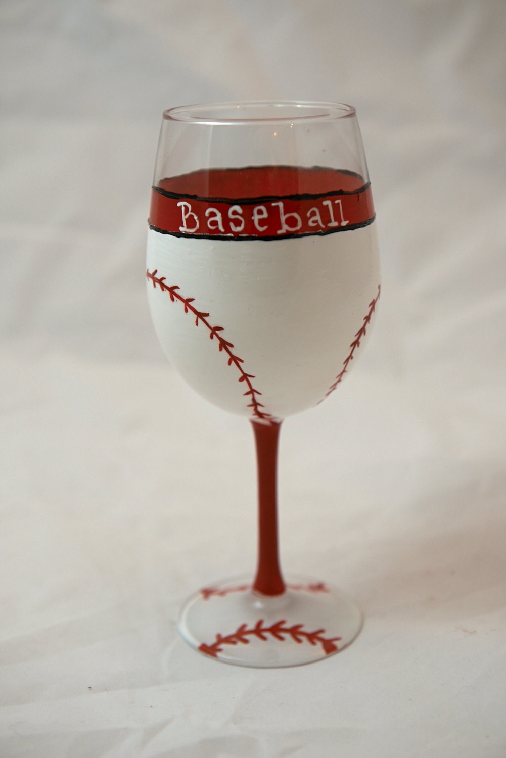 Baseball Mom hand painted Wine glass