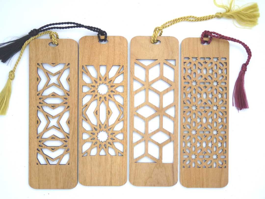 4 Custom Laser Cut Wooden Bookmark All Four Cutouts