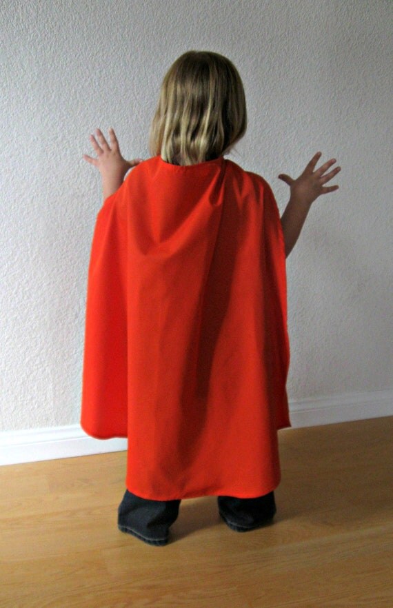 Orange cotton superhero cape by SuperCuteCostumes on Etsy