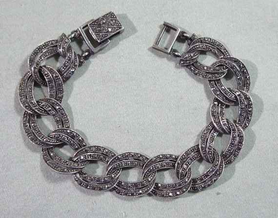 Sterling Silver Marcasite Bracelet FAS Big and Bold by COBAYLEY