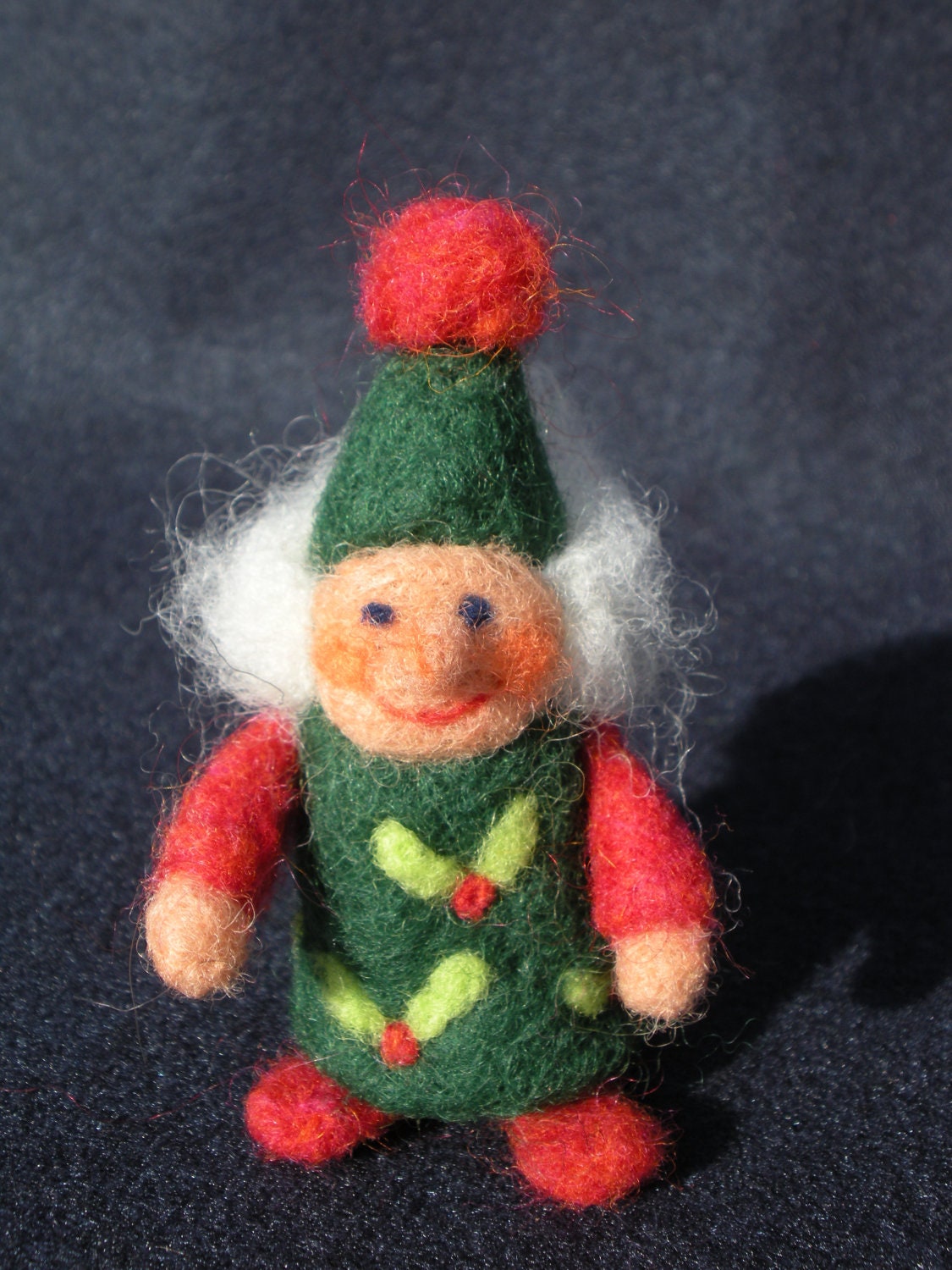 Needle felted Christmas elf decorations