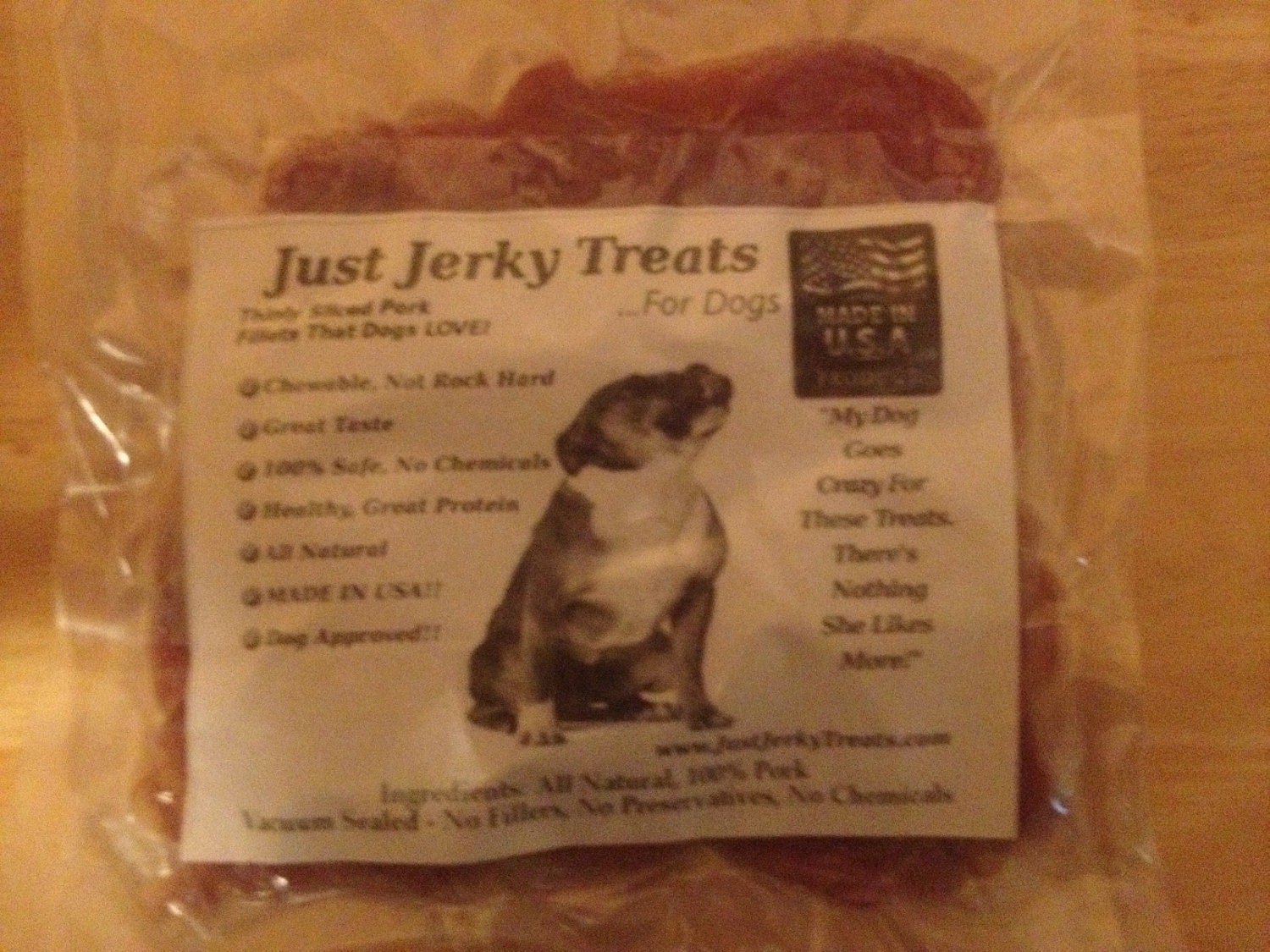 Homemade Pork Jerky Dog Treats 8oz All Natural No Fillers