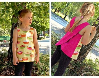 Anne Reversible Pinafore e pdf pattern - sizes NB - 10y