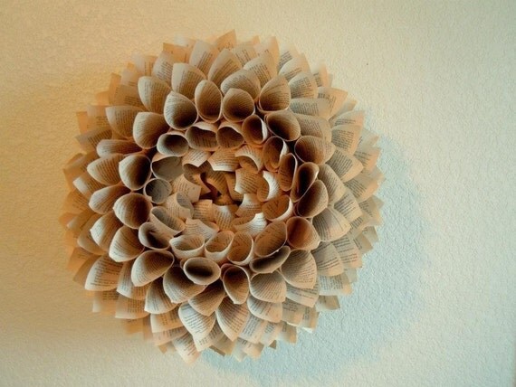 Petal Book Page Wreath