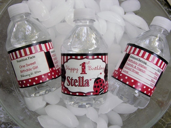 Ladybug 15ct Waterproof Labels Bottle Customized Birthday Party Baby Shower Il_570xn