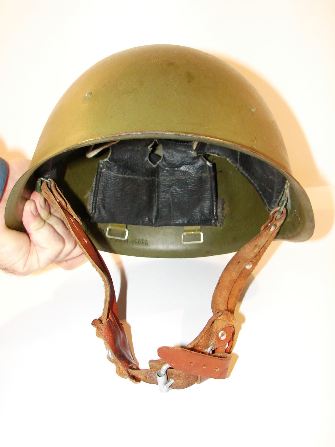 Old Vintage 1948 Russian Military hard metal Helmet SSH40