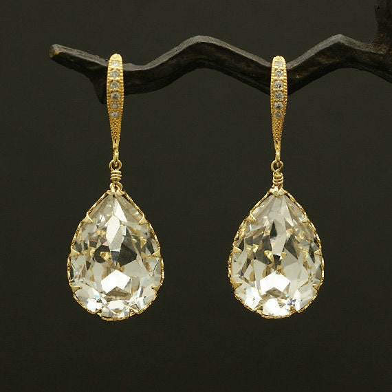 Swarovski Teardrop Earrings / Wedding Teardrop Earrings