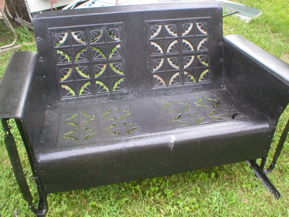 vintage metal 2 seat glider