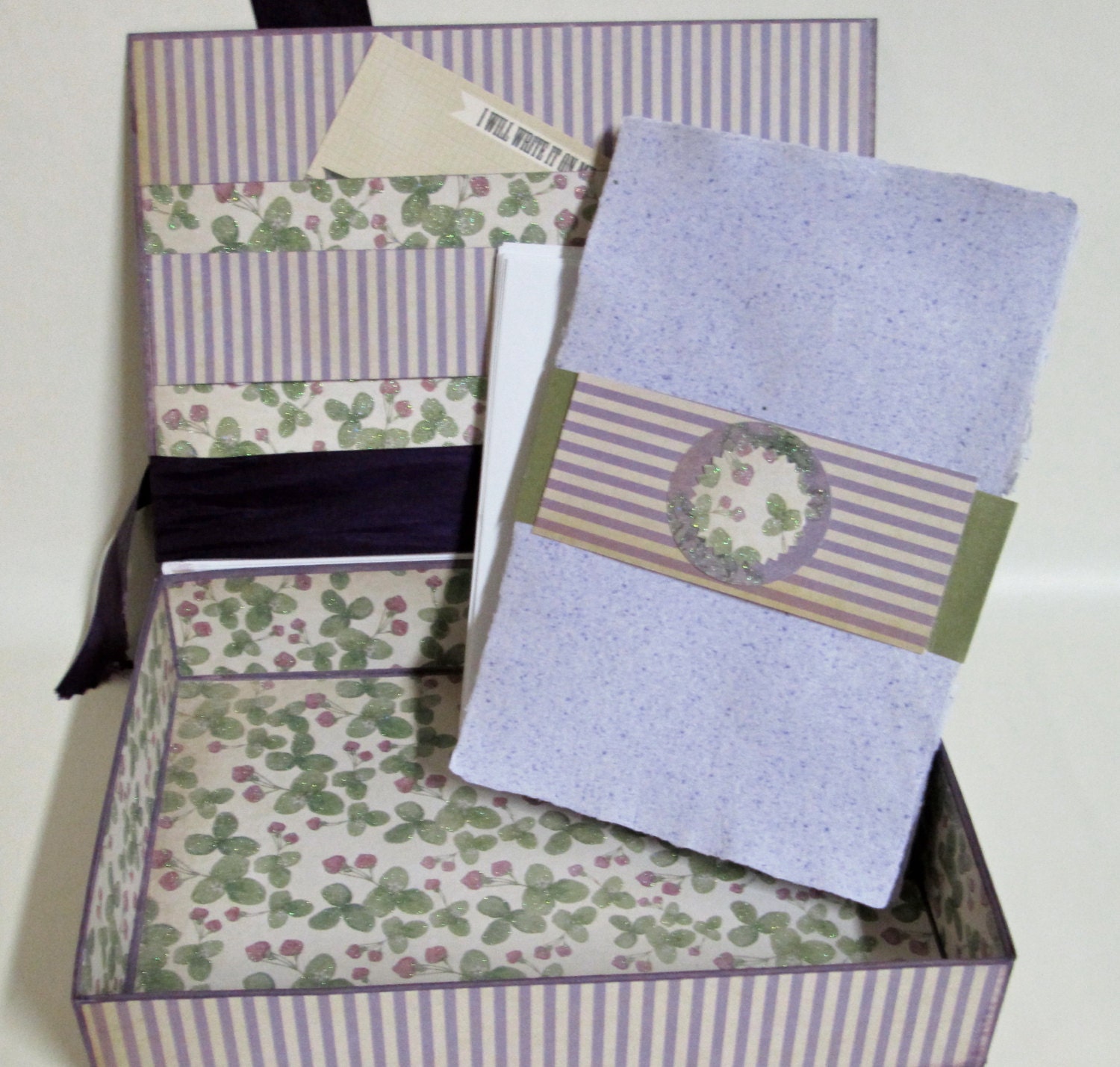 Purple Stationery Set Decorative Box 12 by