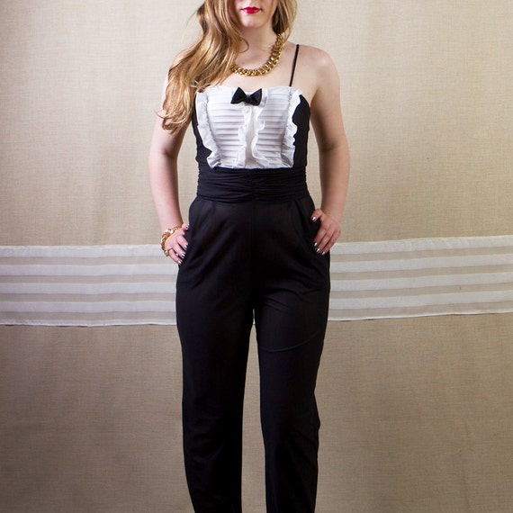 white tuxedo jumpsuit