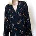 RESERVED - 80s Norma Kamali Authentic Vintage Rayon Blouse - 80s Does 40s - Neon Color Pops - Floral Shirt - M