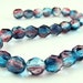 CLOSEOUT SALE for Czech Glass Firepolish - Aqua Fuchsia 6mm - 25 Beads