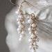 pearl earrings gold white bridal jewelry, wedding earrings