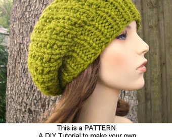 Instant Download Knitting Pattern - Knit Hat Knitting Pattern - Knit Hat Patt...