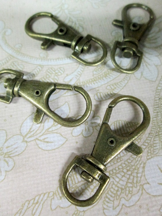 Brass swivel lobster claw key chain fob clasps by bunnysundries