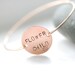 Stamped Bangle, Stamped Bracelet, Copper Jewelry, Hippie Jewelry, Brass Bangle, Minimalist, Word Jewelry, 1960's - Flower Child