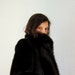 vintage JORDACHE vegan fur / 1980s FAUX black sable fur coat