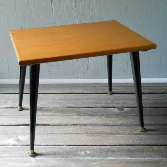 Mid Century Side Table Vintage Homemade by lisabretrostyle2
