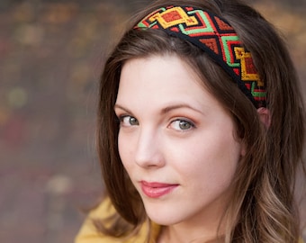Tribal Boho Headband, Boho Headband, Tribal Headband, Forehead Headband, Bohemian Headband, Native American Headband, Hippie Headband, Aztec