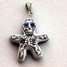 Day of the Dead/ Halloween Pendant, Skeleton Poppet with Pink Polka Dots