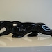 vintage 1950s ceramic black panther tv lamp figurine / mid century modern leopard