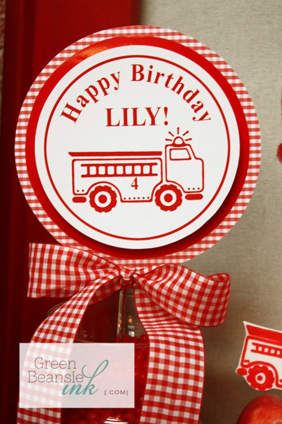 RED FIRETRUCK Printable Welcome Sign - Boy or Girl Il_570xn