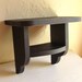 Distressed Black Wood Wall Shelf Double Shelves Rustic