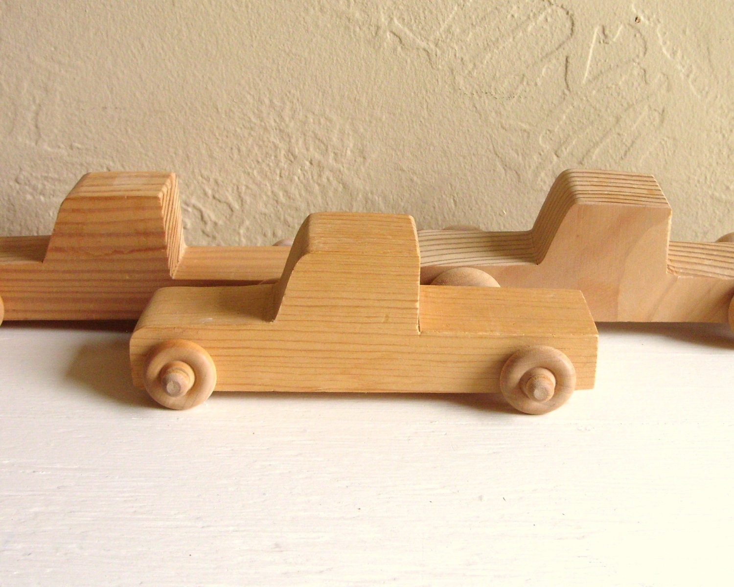 SALE Unfinished Wood Trucks Wooden Toy Pick-up Cars Ready