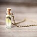 Yellow Feather necklace - Bottle necklace - Natural history (N073)