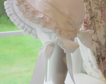 Summer Sun Bonnet - Baby Bonnet Hat Heirloom Sewing Vintage Hat Pattern, Christening Hat - Sew Vintage Flouncy Hat Pattern, Sizes 3M-24M