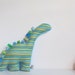 Dinosaur Plush Minky Toy - Stuffed Dino - Blue Green Turquoise - Handmade Softie
