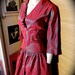 Striking Vintage 40s 50s Peggy Page Red Shark Skin Taffeta Party Dress with Belt Rare XL Plus