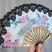 Vintage Peacock Lace Fan