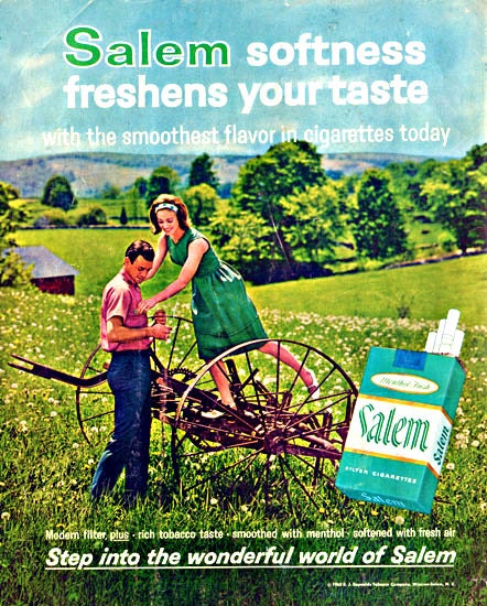 1960s Salem Cigarettes Advertisement Vintage Mid Century