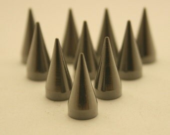 10 pcs Gunmetal Cone Spikes Screwback Studs Leathercraft Decorations Findings 7 mm. C ScGun715 K