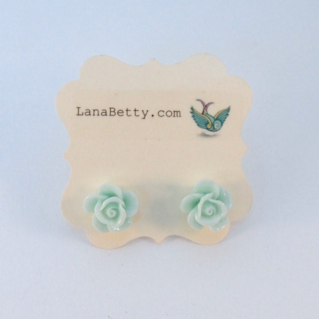 Mint Post Earrings