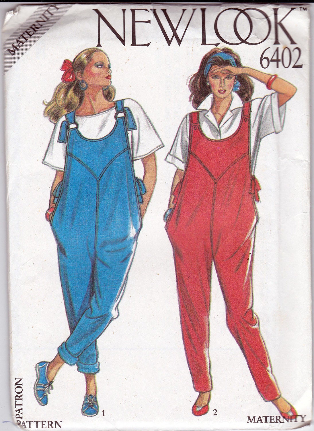 80s Vintage Sewing Pattern Maternity Overalls / Jumpsuit