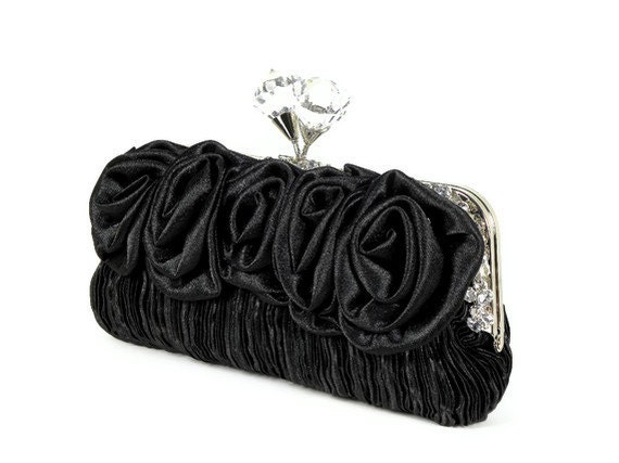 elegant black clutch bag