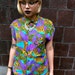 SALE 90s Animal Print Blouse M/L