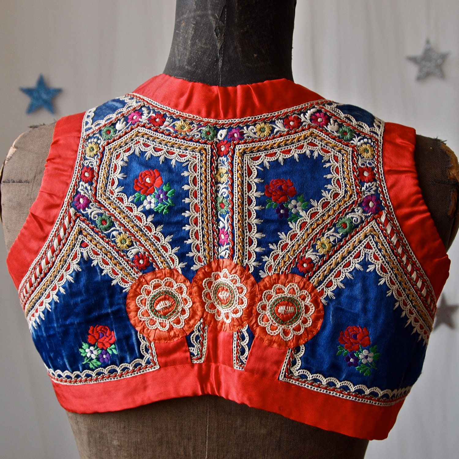 Czech Vest Moravian Antique Gypsy Elaborately Embroidered Folk