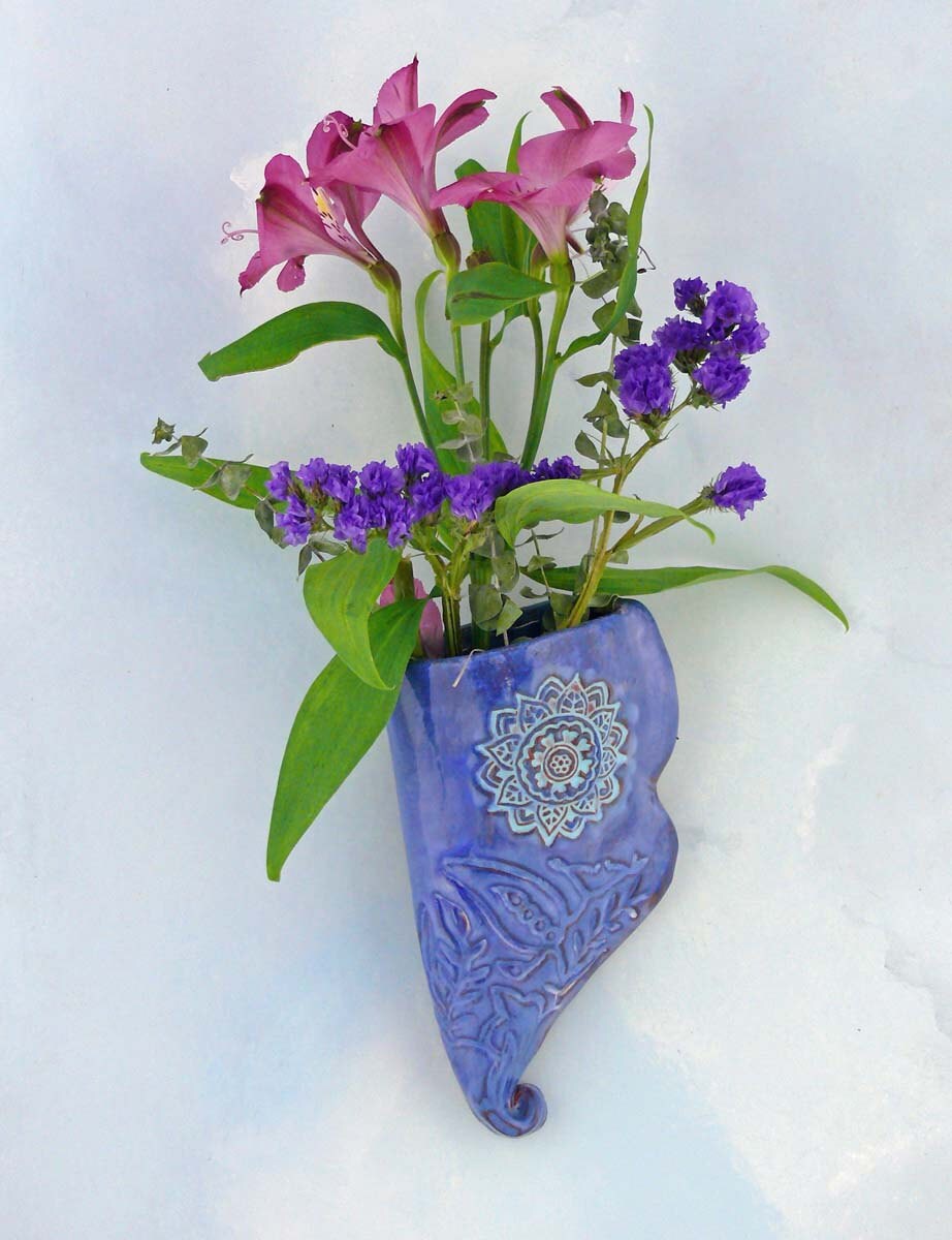 Ceramic Vase Wall Hanging Pottery Handmade Decorative