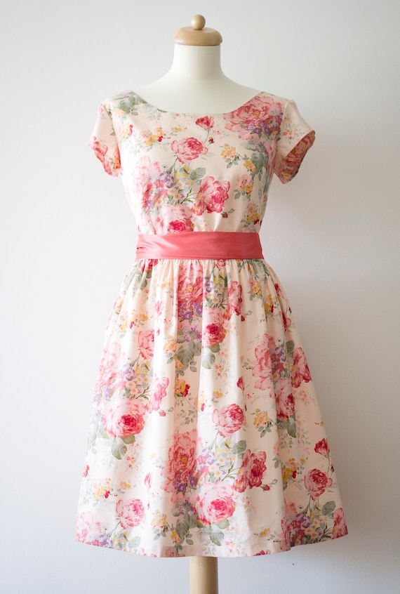 Vintage inspired bridesmaid dress English Roses Dress floral