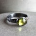 Lime Green Peridot Ring, Spring Green Gemstone Oxidized Sterling Silver Ring August Birthstone Peridot Jewelry - Made to Order