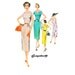 1950s Dress Pattern Simplicity 1155 Misses Summer Day or Evening Sheath Dress Square or V NeckBust 38 Womens Vintage Sewing Pattern