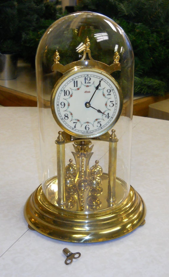 Anniversary Clock 1952 Kundo Brass West Germany with Key