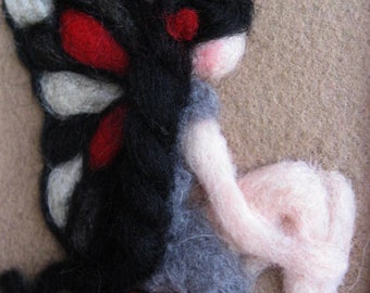 Goth Fairy - Fairy - Waldorf Fairy Art - Collectable Fairy